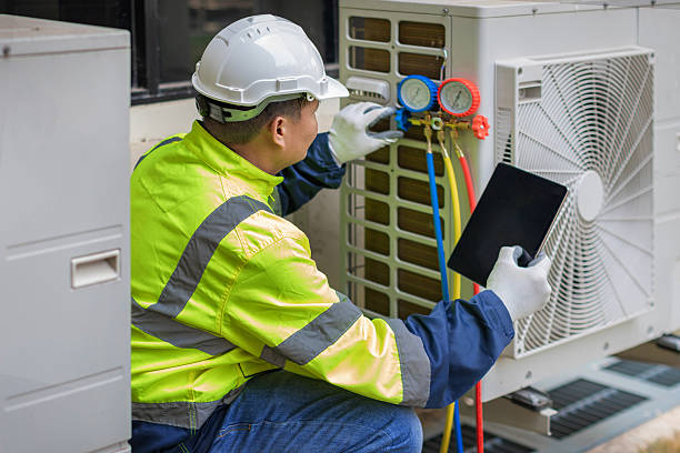 Professional Hvac technician working in Gorman, TX